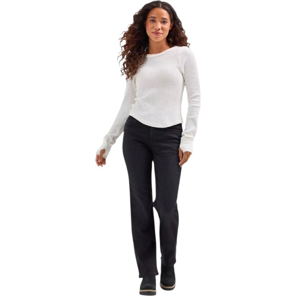 Wrangler Women's High Rise True Midnight Black Straight Leg Jean Size 12